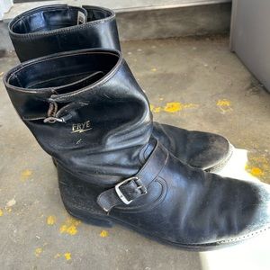 Men’s black moto Frye boots